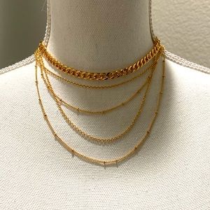 NWT***Lulu’s Five Layer Gold Chocker Necklace